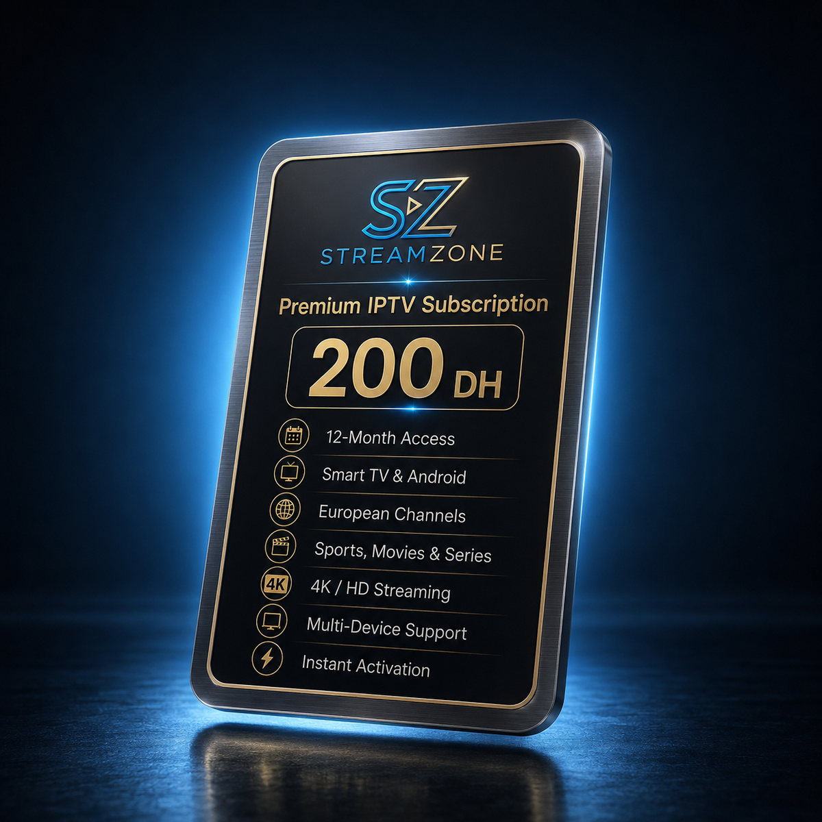 StreamZone Premium IPTV Subscription – 12 Months Access | Smart TV, Android & Multi-Device Streaming